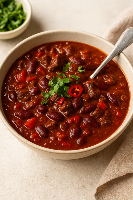 Venison Chilli with Dark Chocolate