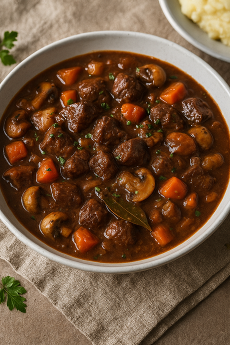 Slow-Cooked Venison & Red Wine Stew
